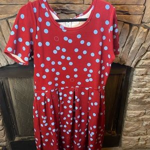 2XL Maroon with blue dot Lularoe Amelia